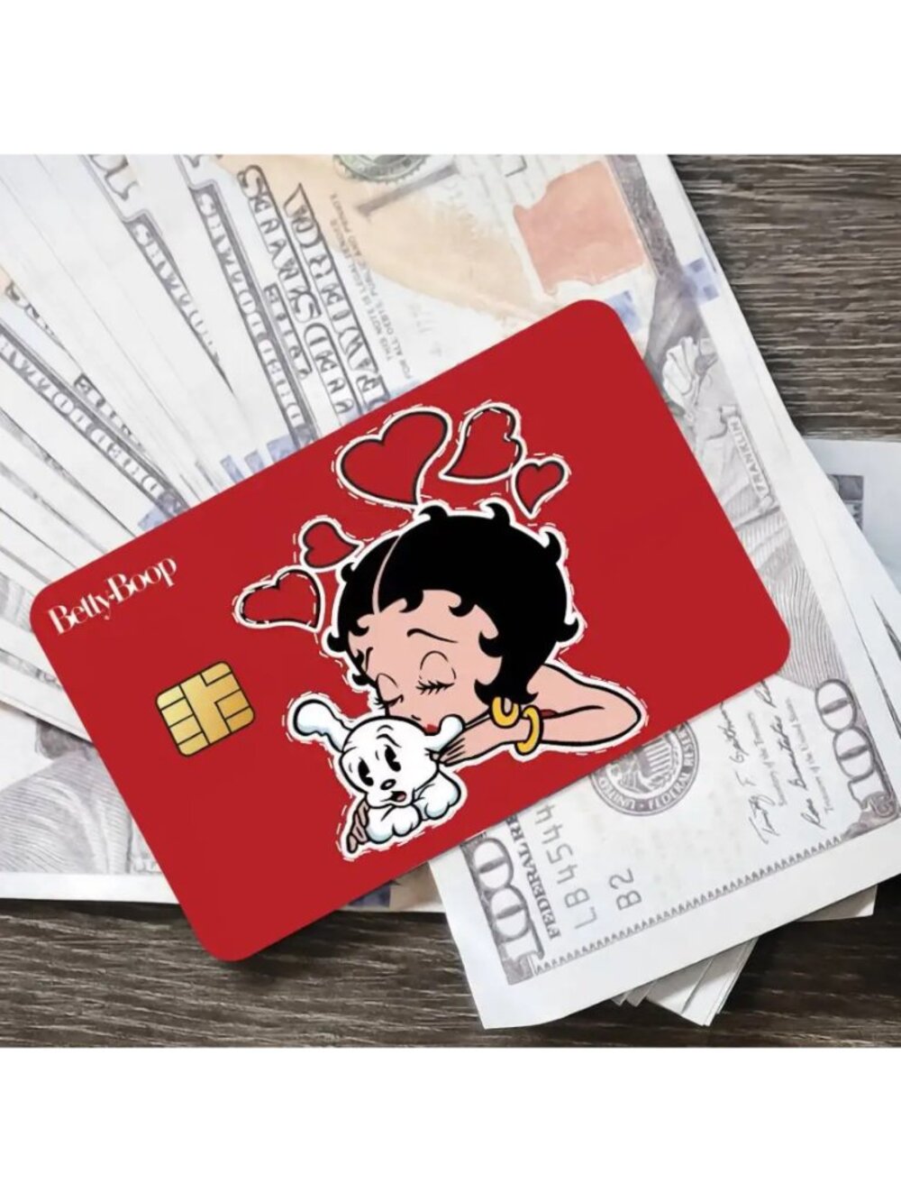 Betty Boop 4-Piece Waterproof Credit Card Sticker Set – Cute Card Skins